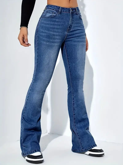 Avencea - High-Waist Jeans with Flared Legs - Stretchy and Comfortable