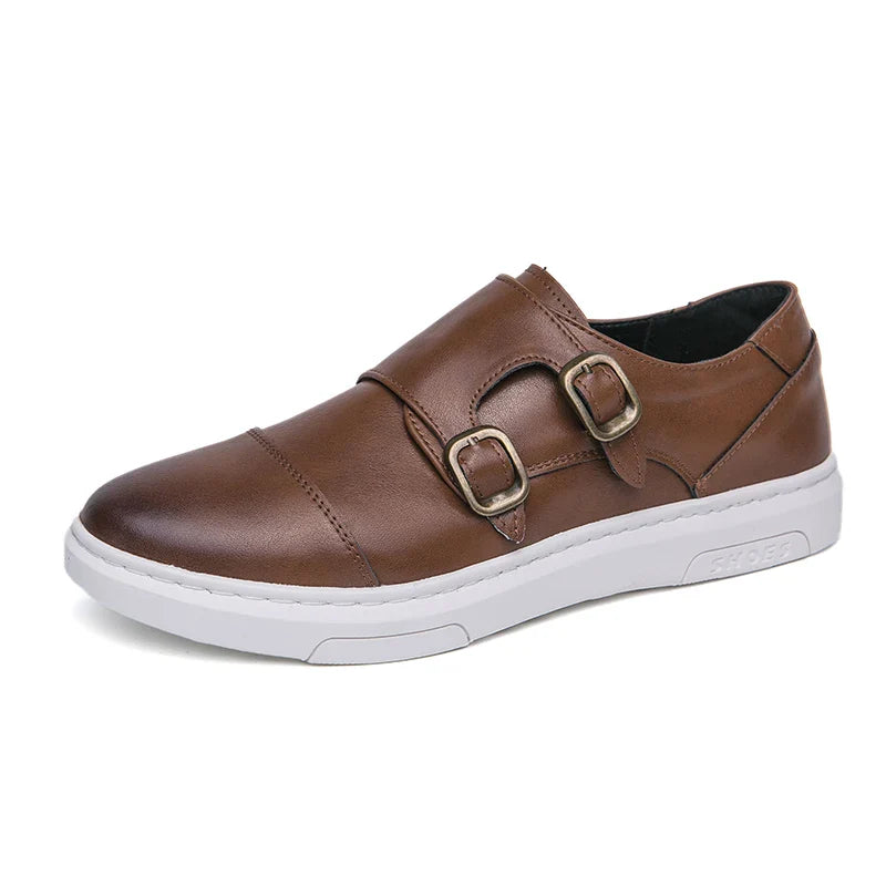 Jules Verneuil Double Buckle Leather Loafers