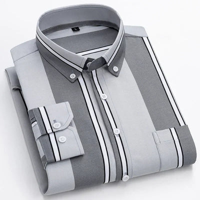 Vertasso – Men’s Bold Panel Stripe Shirt