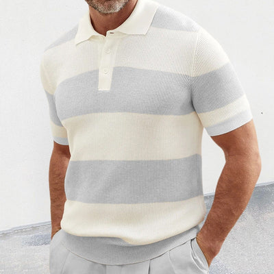Vinthentic Italia Striped Knitted Polo Shirt