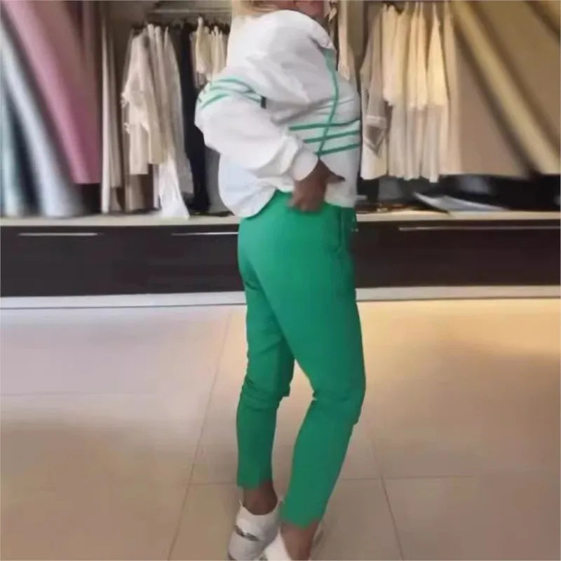 Chelsea – Stripe Print Two-Piece Sports Set