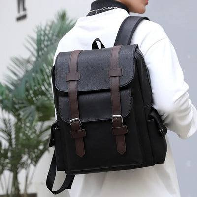 Vinthentic Retro Style Men’s Leather Backpack