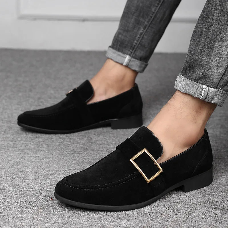 Loïc D’Amelio Men's Suede Buckle Loafers