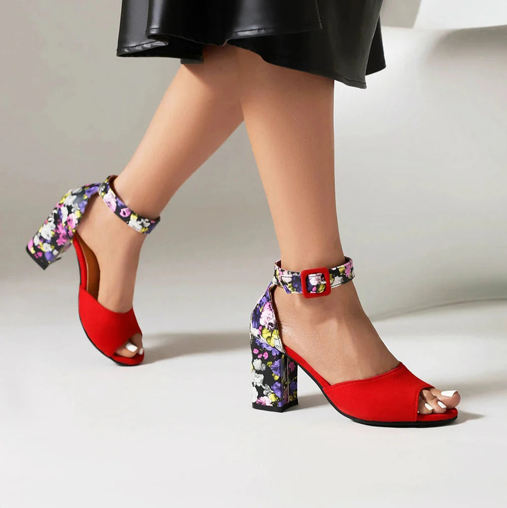 Fioretta - Square Heel Sandals