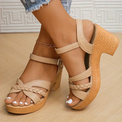 LINA | WOVEN HEEL SANDALS