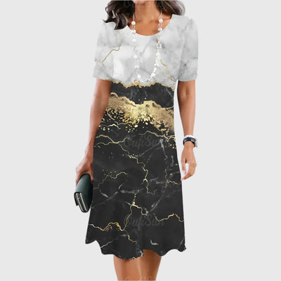 Serena | Midnight Marble Glow Dress