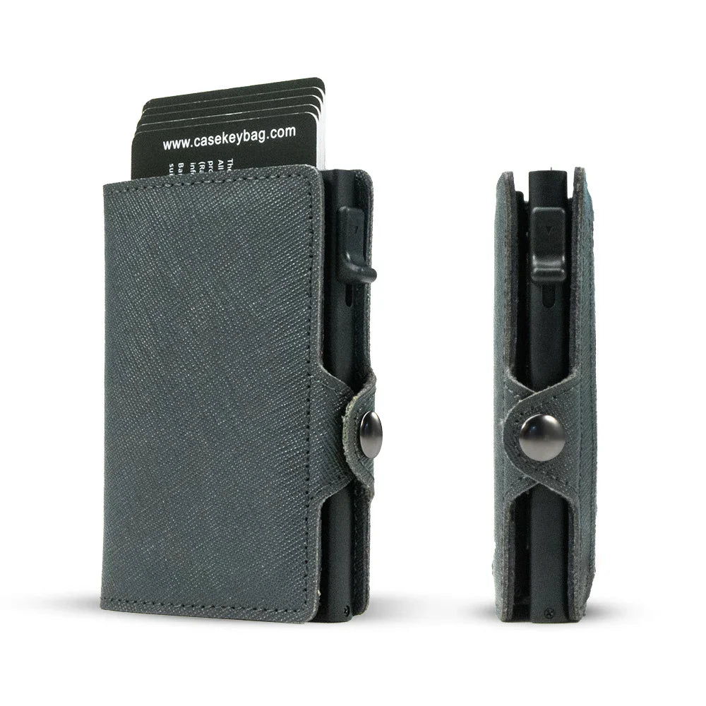 Men’s Slim RFID Leather Wallet – Pop-Up Card Holder with Coin Purse