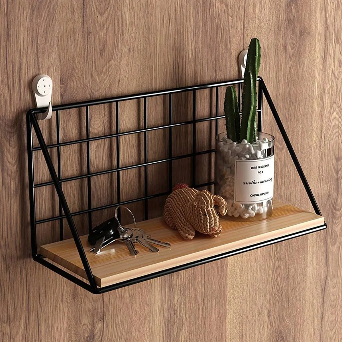 RustiCraft Iron-Wood Wall Shelf