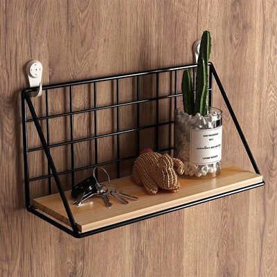 RustiCraft Iron-Wood Wall Shelf