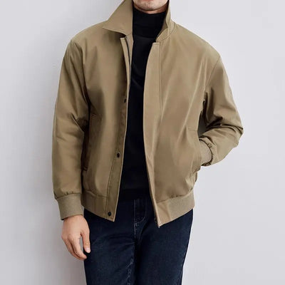 Men’s Jacket – Relaxed Fit – Woven Fabric – Classic Collar – Button-Front Casual Style