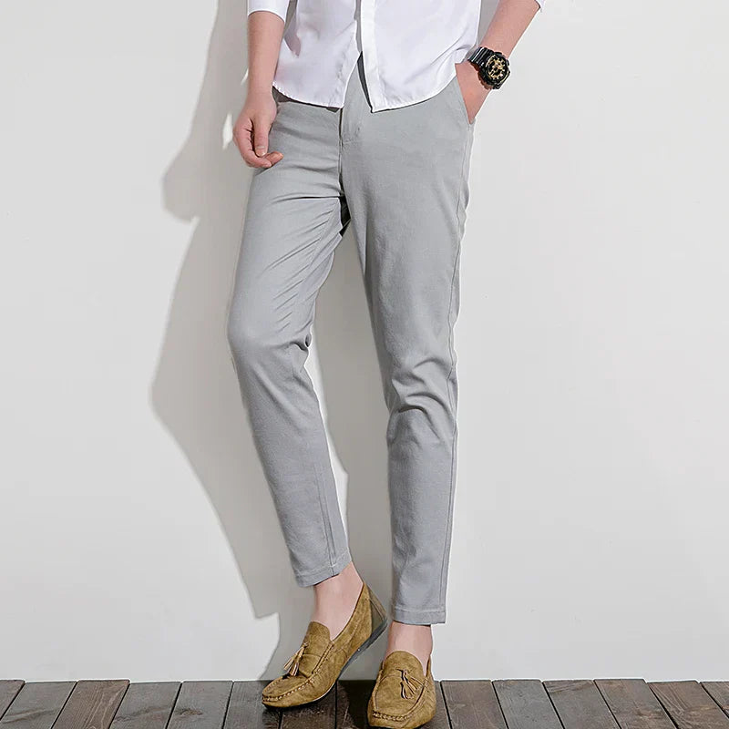 Men’s Chino Pants – Slim Fit – 100% Cotton – Tailored Style – Full Length Breathable