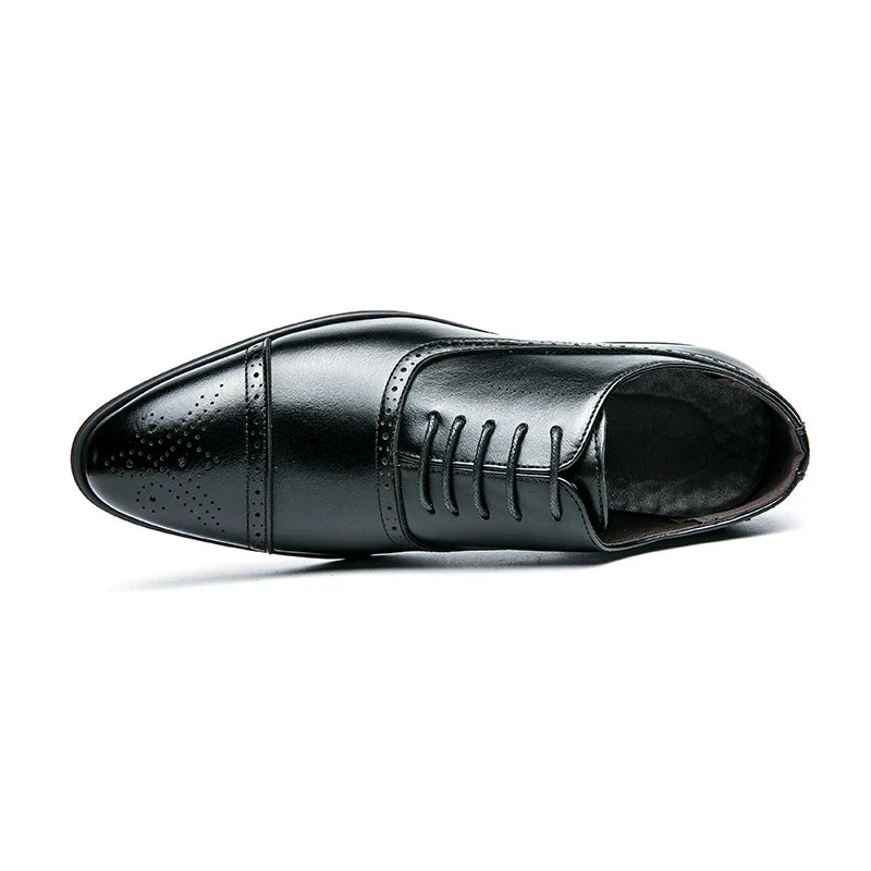 Men’s Oxford Shoes - PU Leather - Cap Toe - Classic Formal Dress Shoe