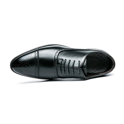 Men’s Oxford Shoes - PU Leather - Cap Toe - Classic Formal Dress Shoe