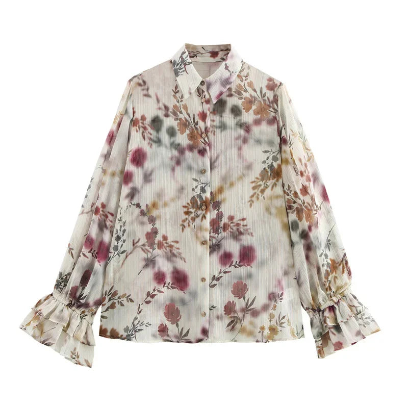 Juliette – Floral Revere Collar Shirt