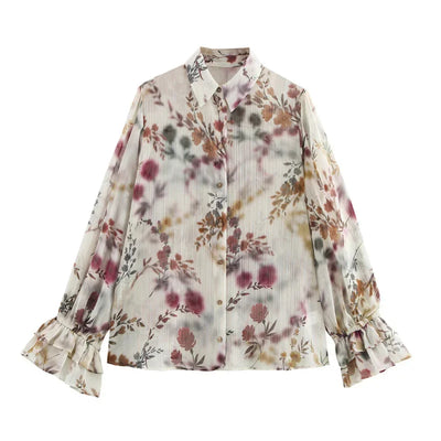 Juliette – Floral Revere Collar Shirt