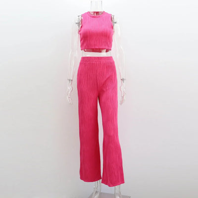 Aubrey - Sleeveless Wide Leg Trouser Set