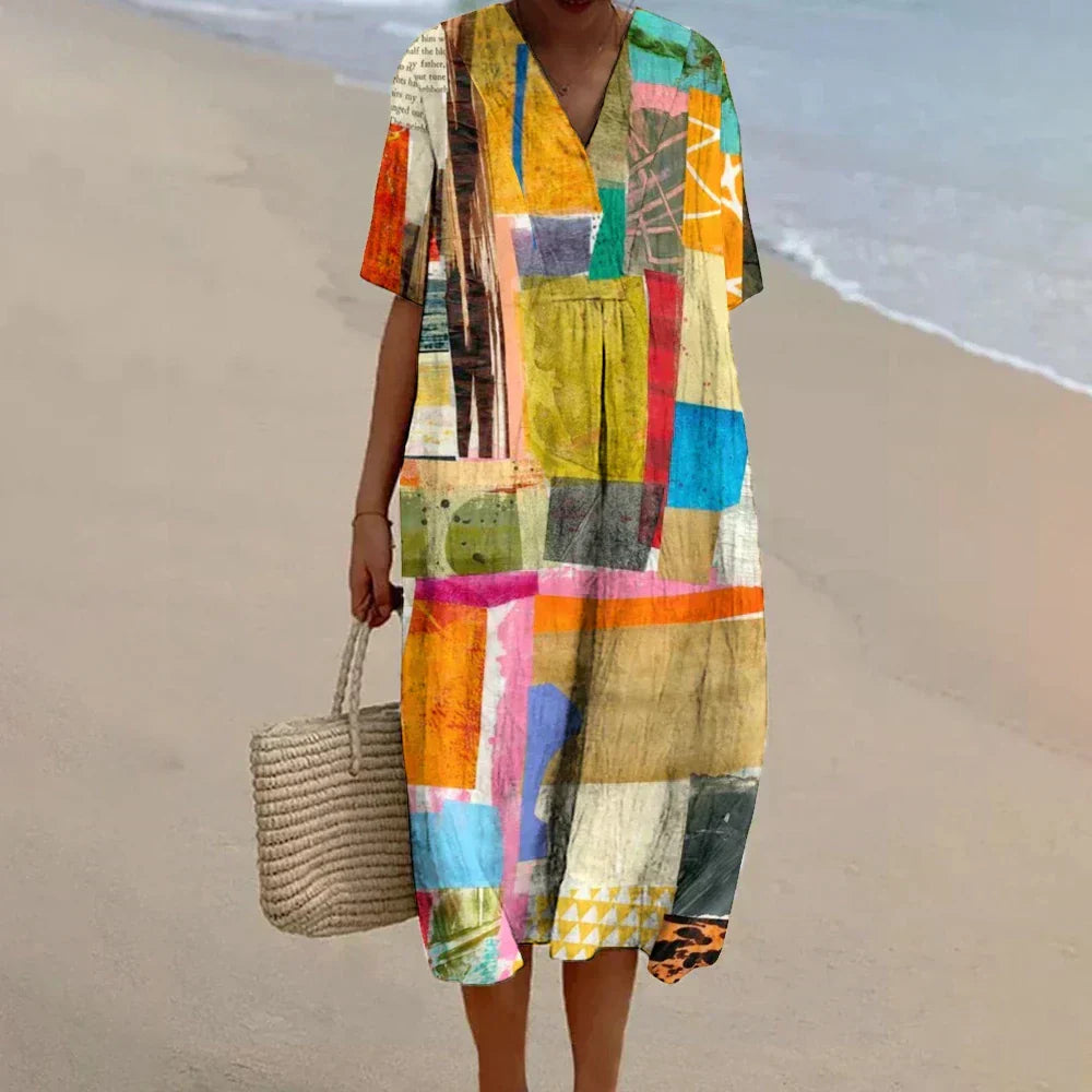 Imogen™ | Geometric Block Print Dress