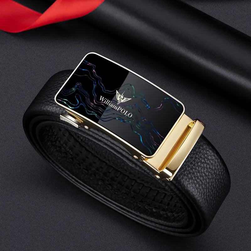 "Black Diamond" Leather Business Belt