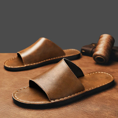 Paros Leather Slide Sandal