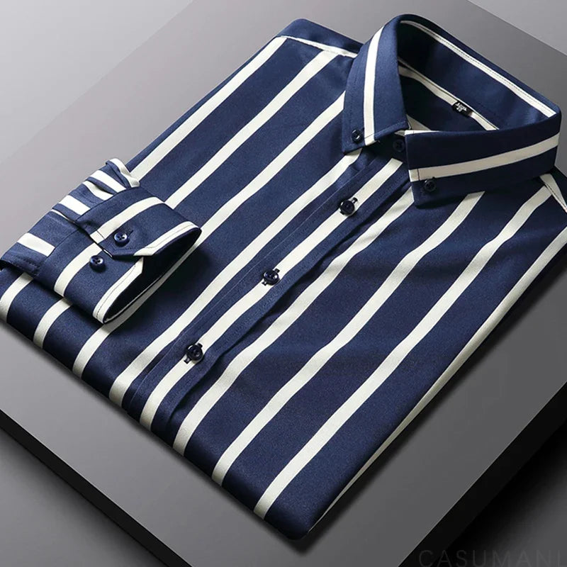 Stravino – Men’s Bold Stripe Dress Shirt