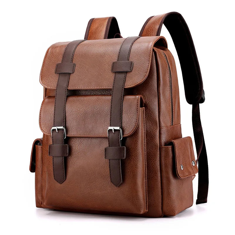 Vinthentic Retro Style Men’s Leather Backpack