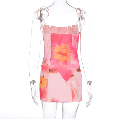 Women’s Mini Dress – Satin Bodycon – Strapless with Abstract Print – Structured Fit