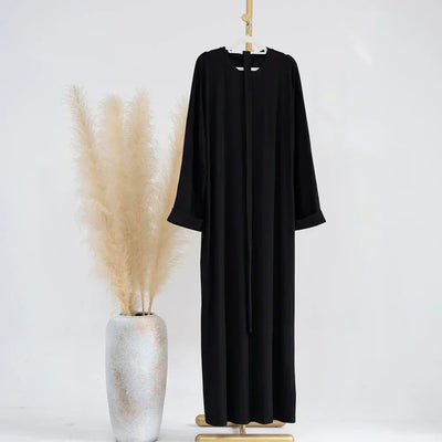 Ariane - Elegant Knitted Abaya with Belt and Side Pockets