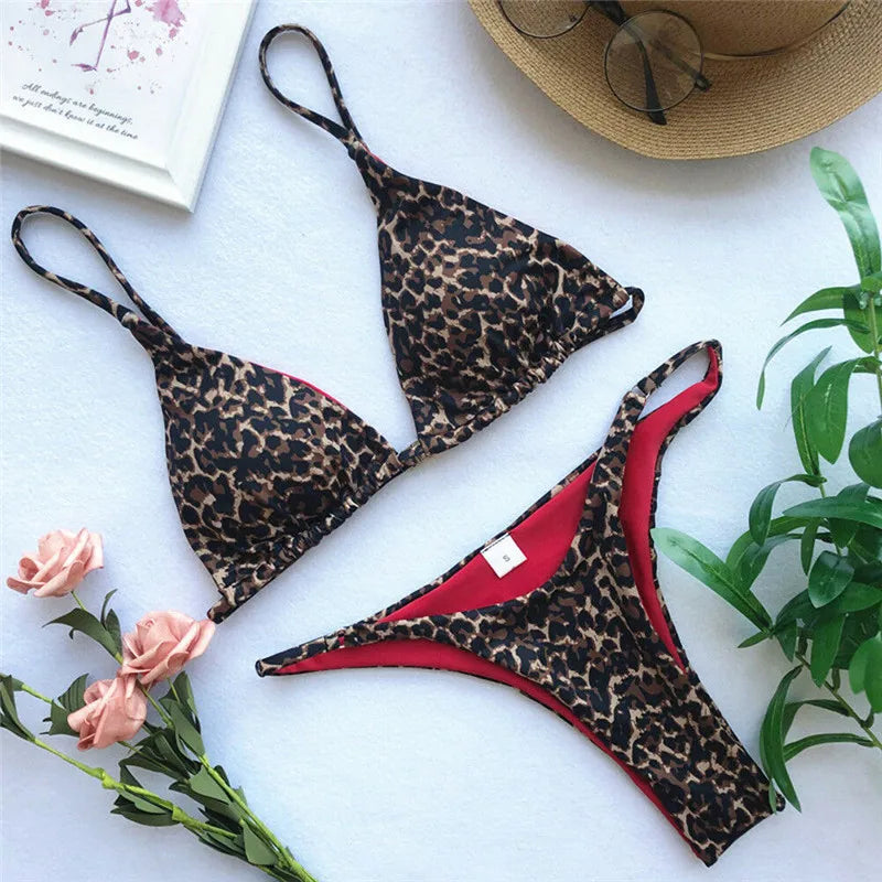 Avencea - Bikini Set - Padded Leopard Bra