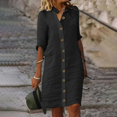 Hannika™ | Casual Midi Shirt Dress