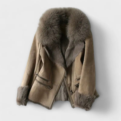 Lambskin Jacket with Fur Collar