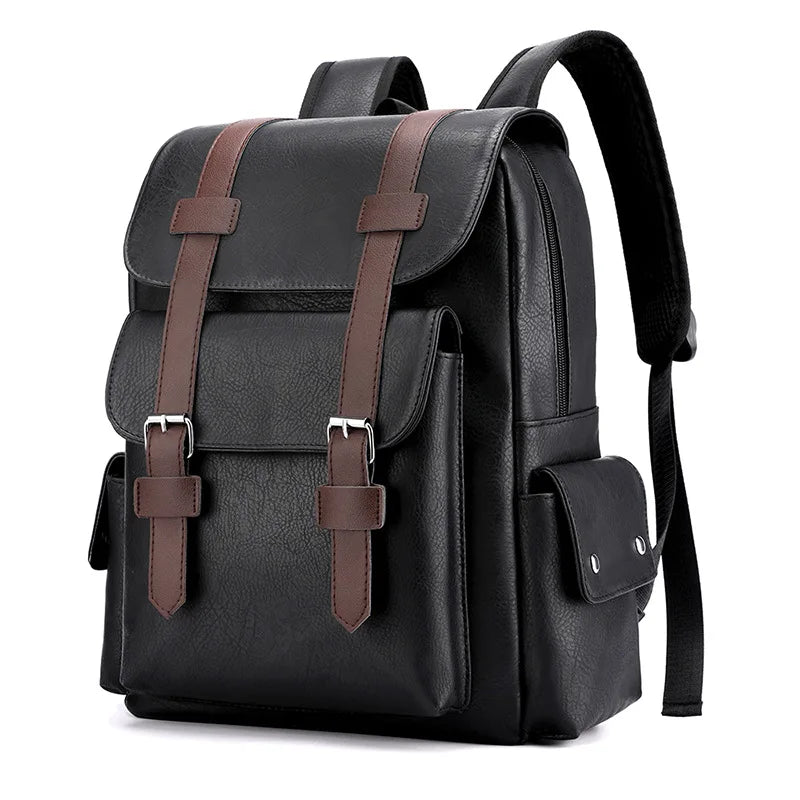 Vinthentic Retro Style Men’s Leather Backpack