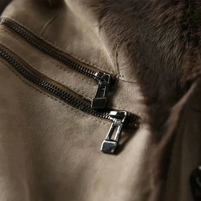 NORTHLINE STUDIO | Shearling Jacket with Fur Collar