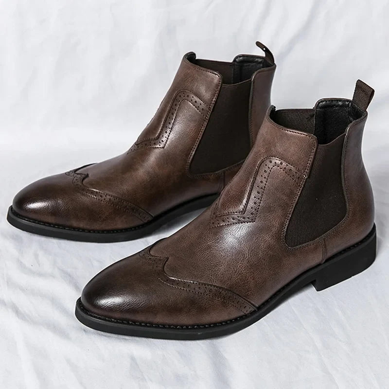 Vincenzo Barboni Leather brogue Chelsea Boots
