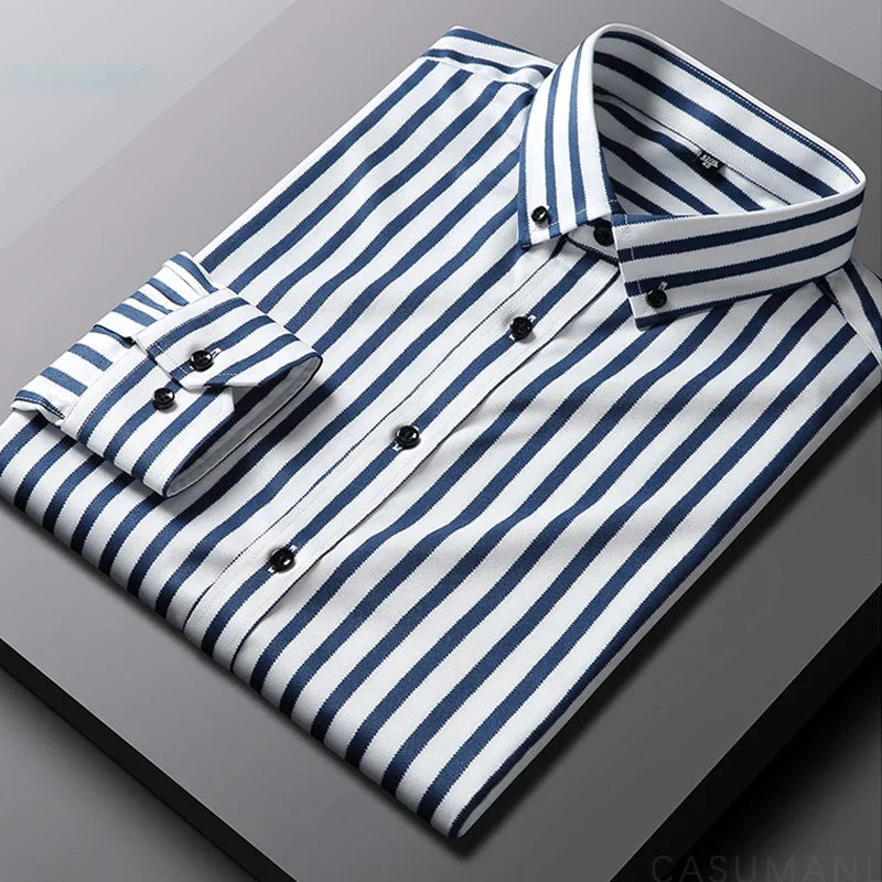 Stravino – Men’s Bold Stripe Dress Shirt