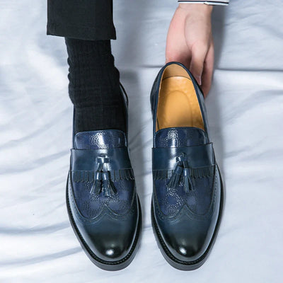 Fabio Gallo Elegant Leather Tassel Brogue Loafers