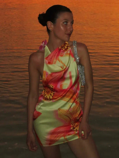 Isaline – Luxe 3D Flower Satin Dress