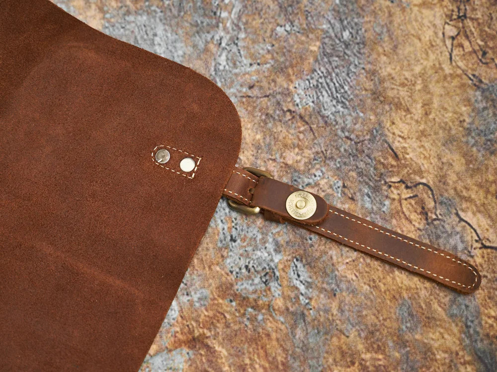 Rugged Genuine Leather Travel Backpack - Brown Large Capacity Daypack