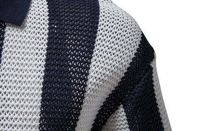 Vinthentic Lazio Men's Striped Polo Shirt