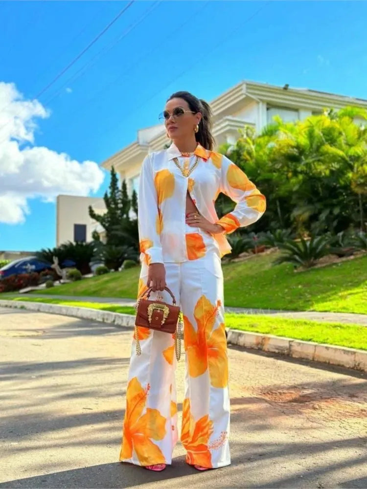 Olivia™ - Chic Floral Two-piece Set