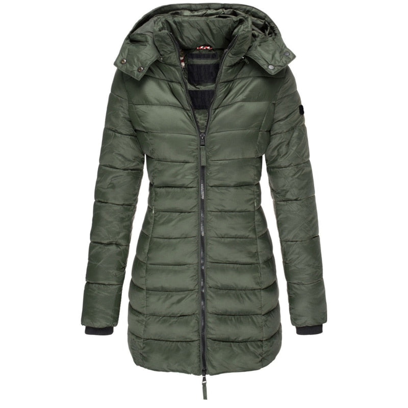Avencea Women's Parka Coat | Long Jacket with Hood and Down Filling for Winter Luxury