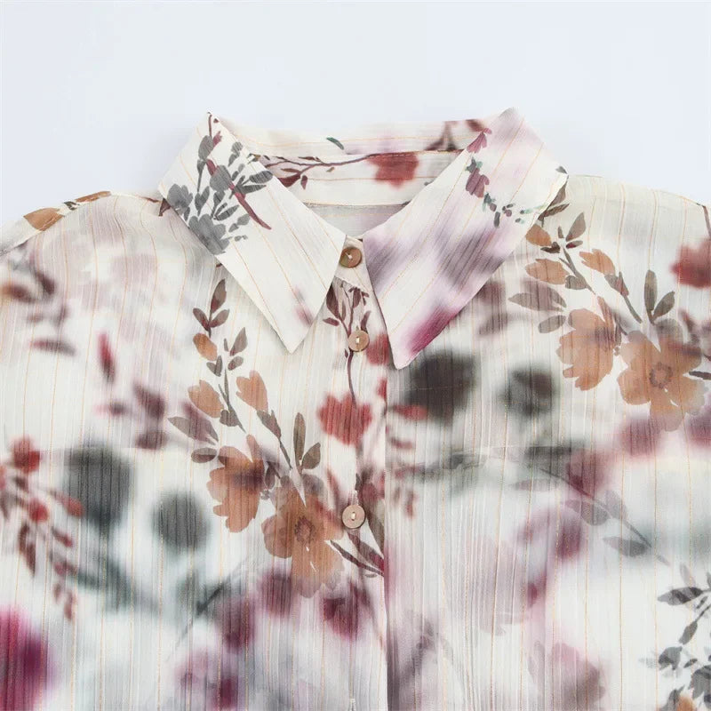 Juliette – Floral Revere Collar Shirt