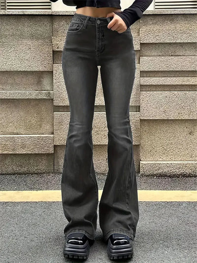 Avencea - High-Waist Jeans with Flared Legs - Stretchy and Comfortable