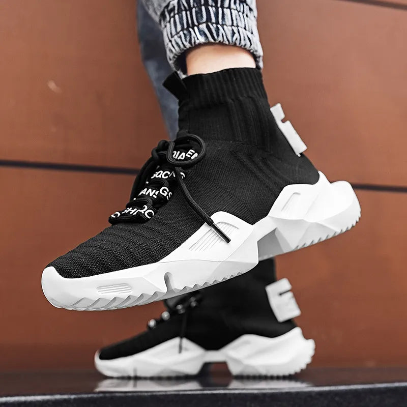 StreetFlow Lace-Up Knit Sneakers