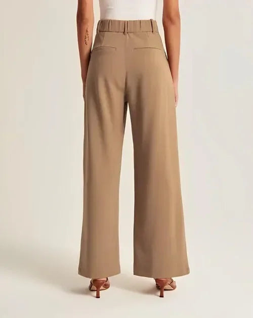 Women’s Wide-Leg Trousers – Tailored Fit – High Waist – Pleated Front – Full Length