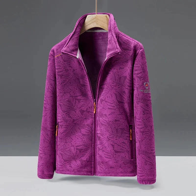Men’s Fleece Jacket – Standard Fit – High Collar – Zip Pockets – Embossed Texture