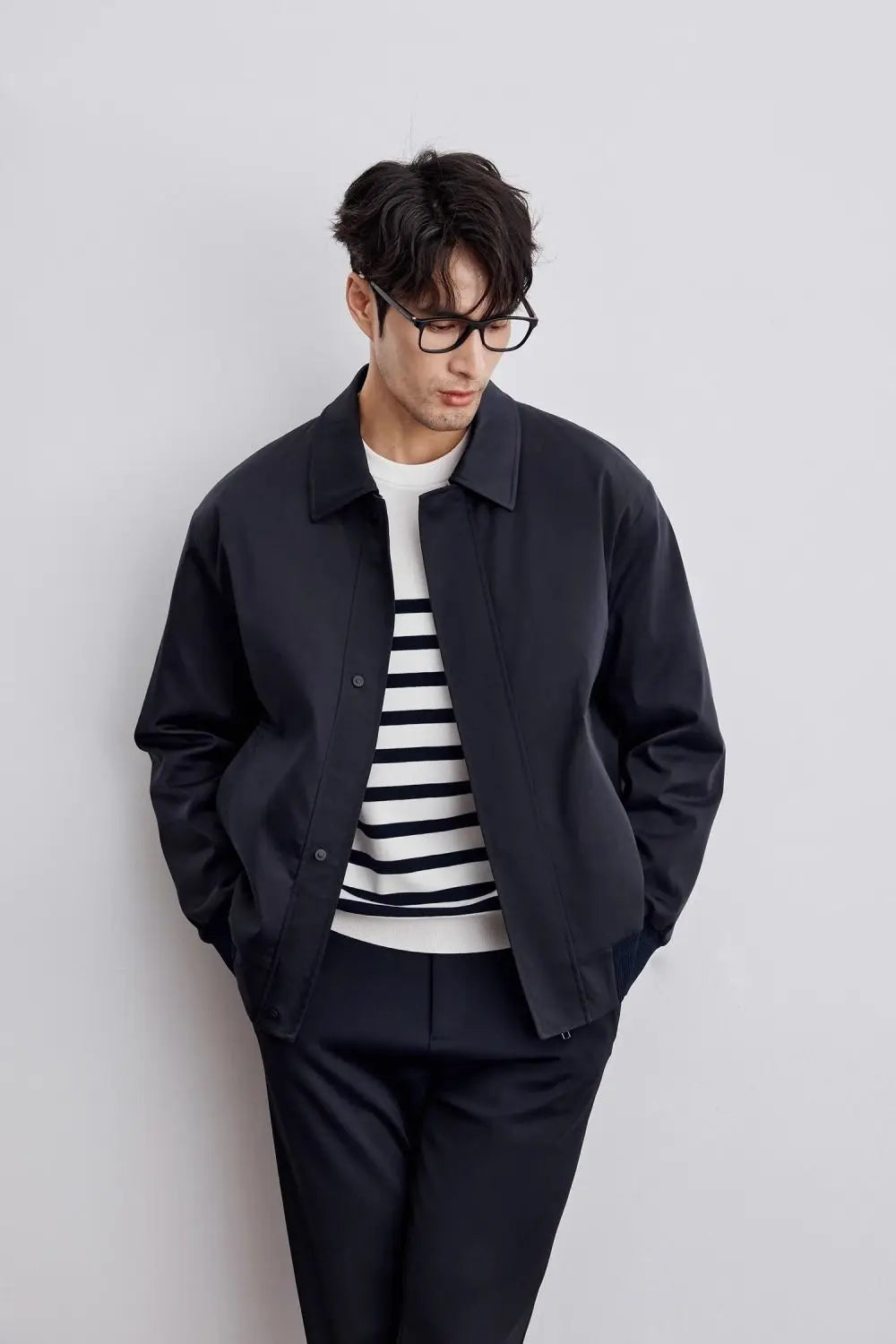 Men’s Jacket – Relaxed Fit – Woven Fabric – Classic Collar – Button-Front Casual Style