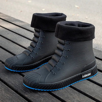 Men’s High-Top Boots – Waterproof – Fleece Lined – Textured Grip Sole – Mid-Calf Fit