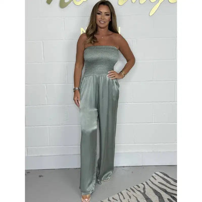 Candace - Strapless wide-leg jumpsuit