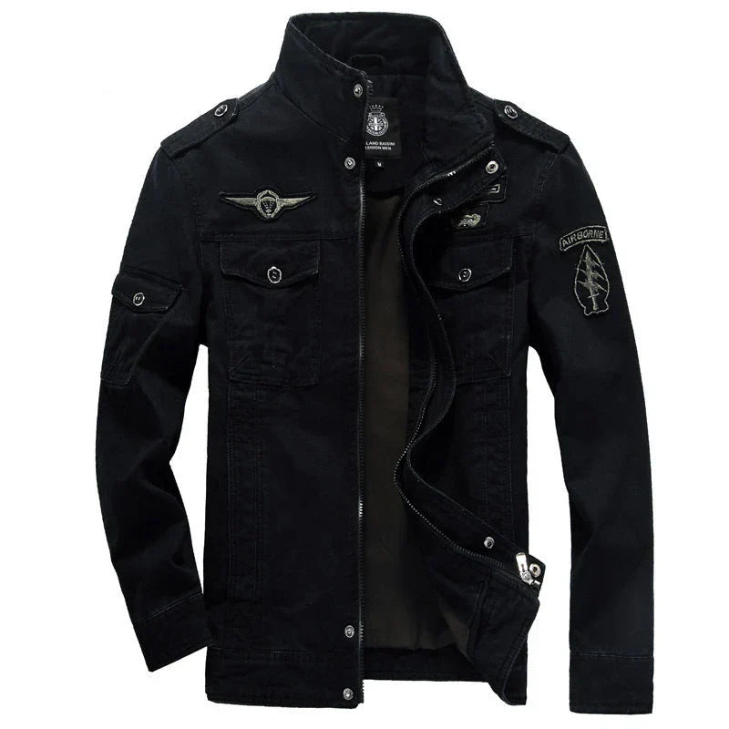 Men’s Jacket – Structured Fit – Windproof Water-Resistant – Stand Collar – Utility Pockets