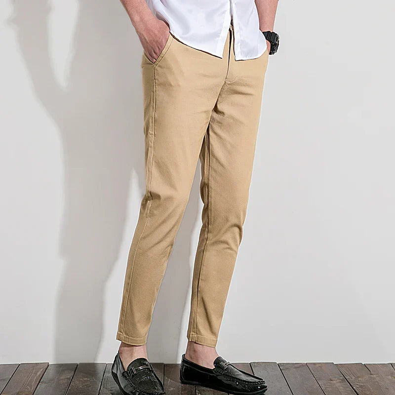 Men’s Chino Pants – Slim Fit – 100% Cotton – Tailored Style – Full Length Breathable